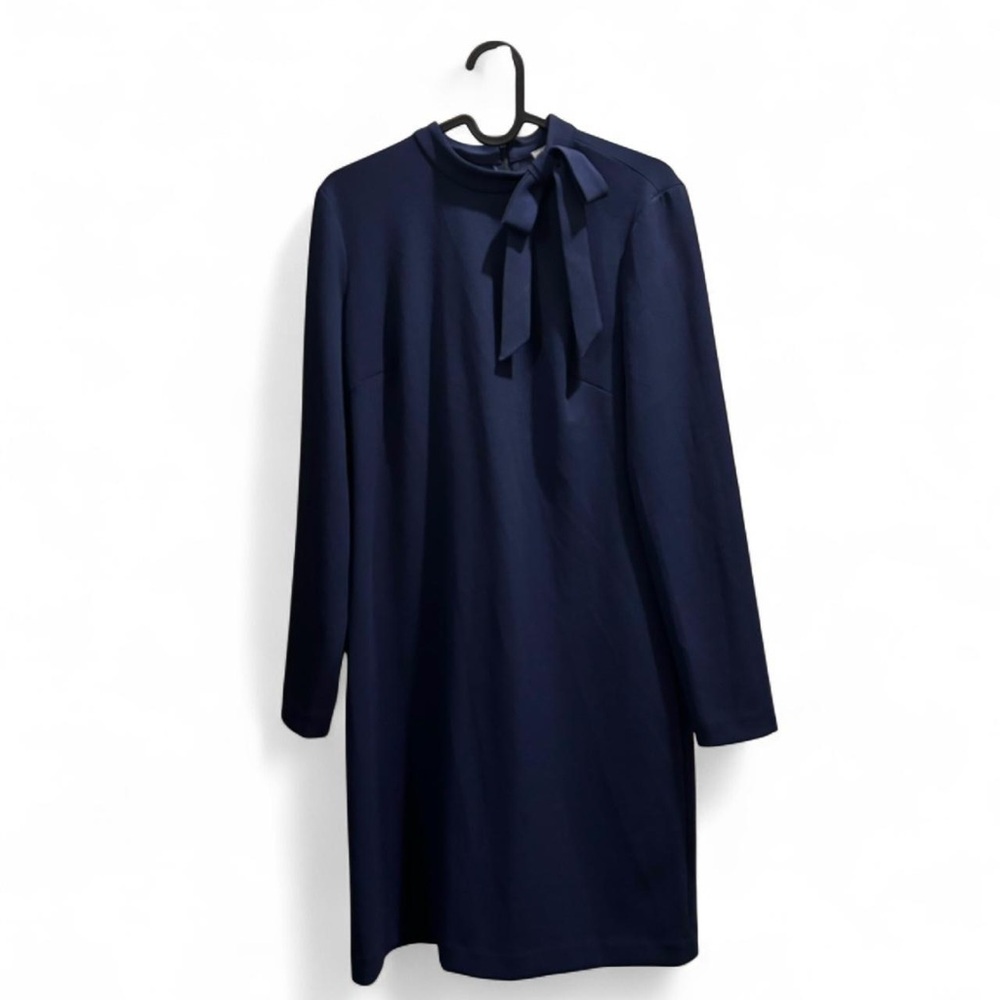 Chic Long Sleeve Navy Dress